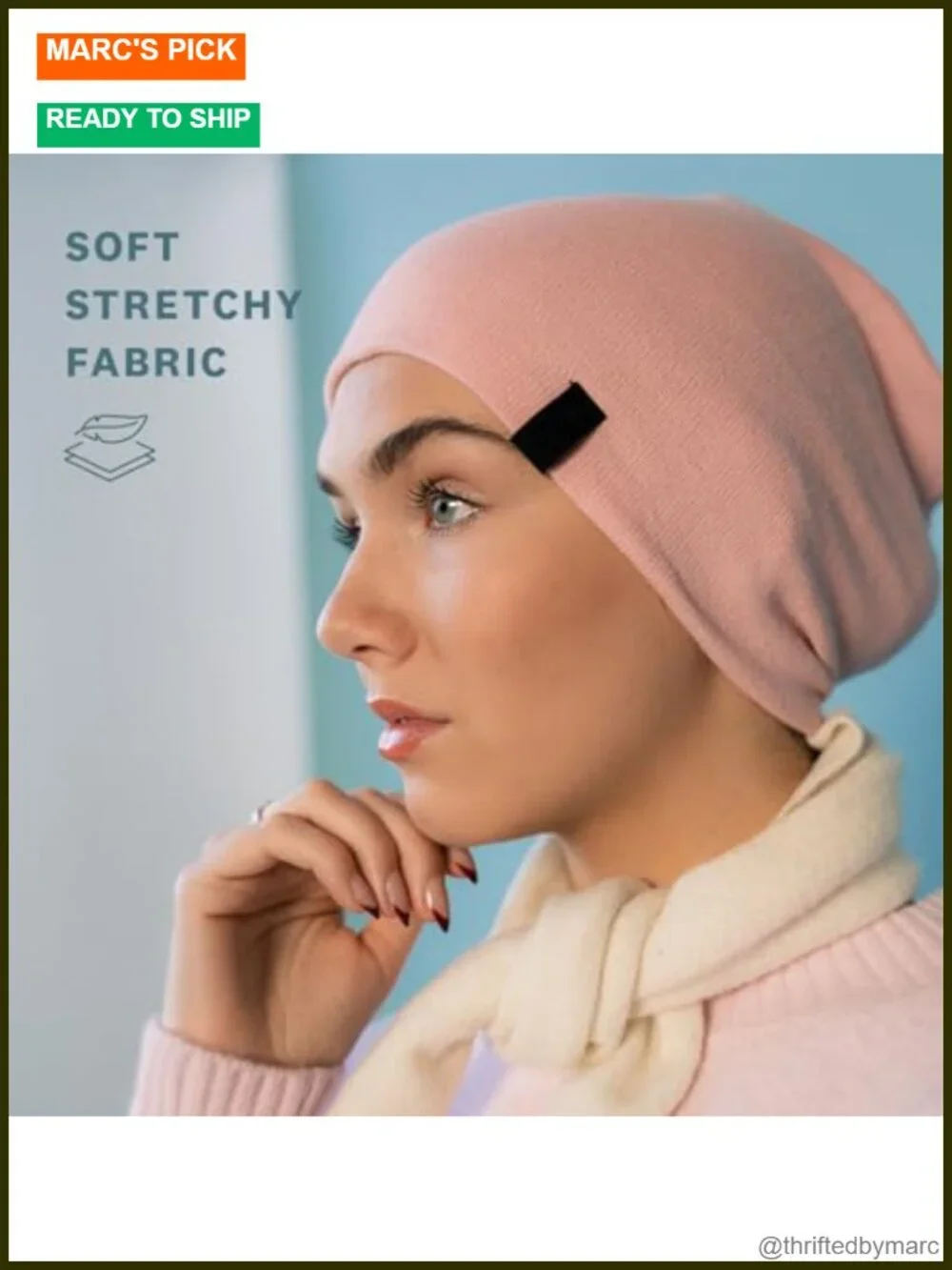 100% Cotton Soft Stretchy Beanie Hat for Hair Loss